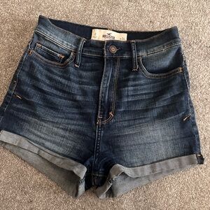 Hollister high waisted blue jean shorts